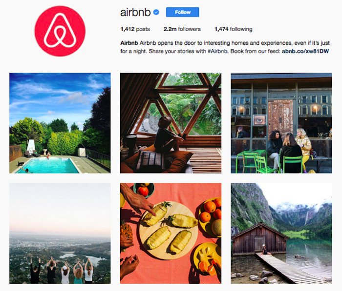 Airbnb instagram social media